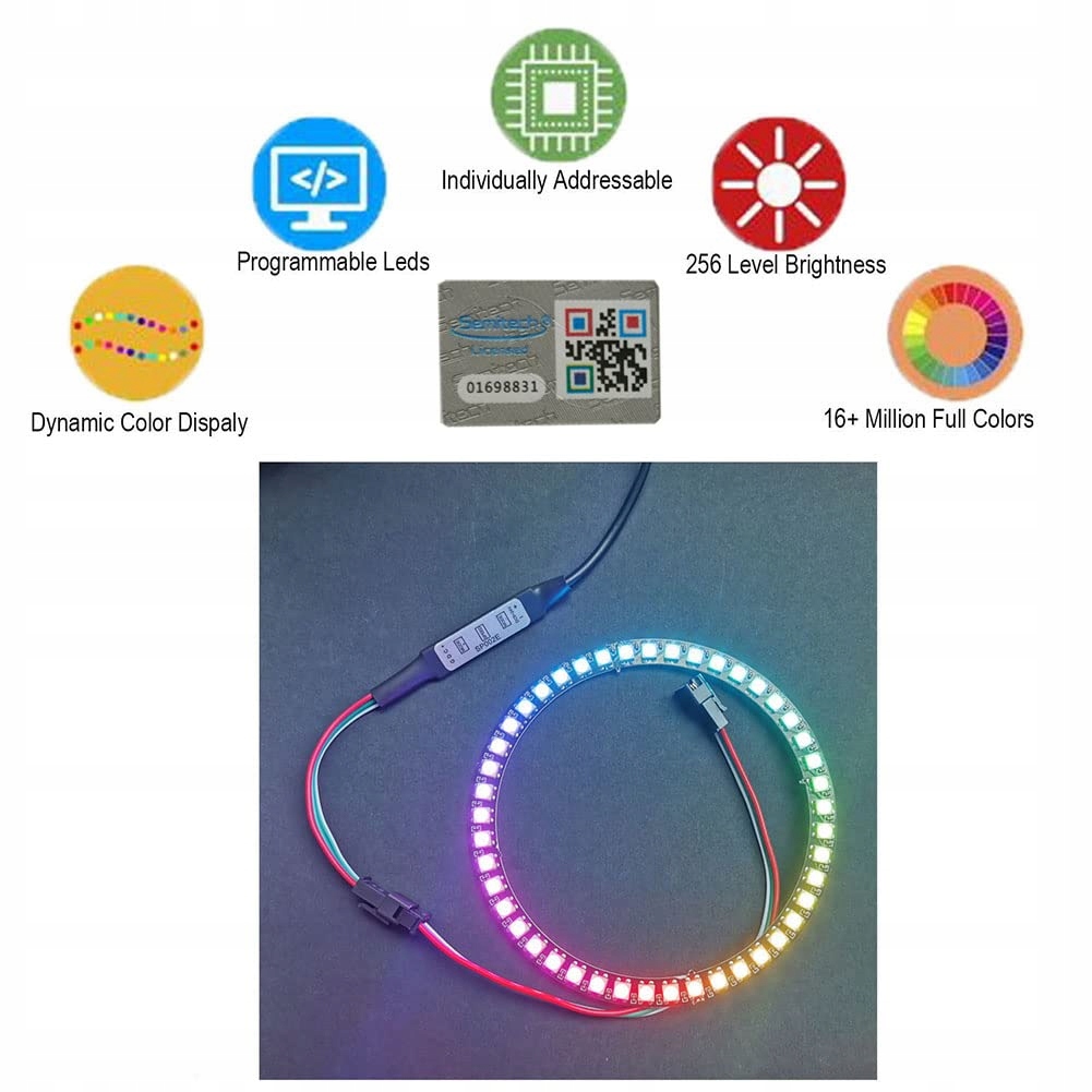 SPARKLEIOT Adresowalny Pierścień LED WS2812B 35 Diod RGB 5050 DC5V — miniatura 2