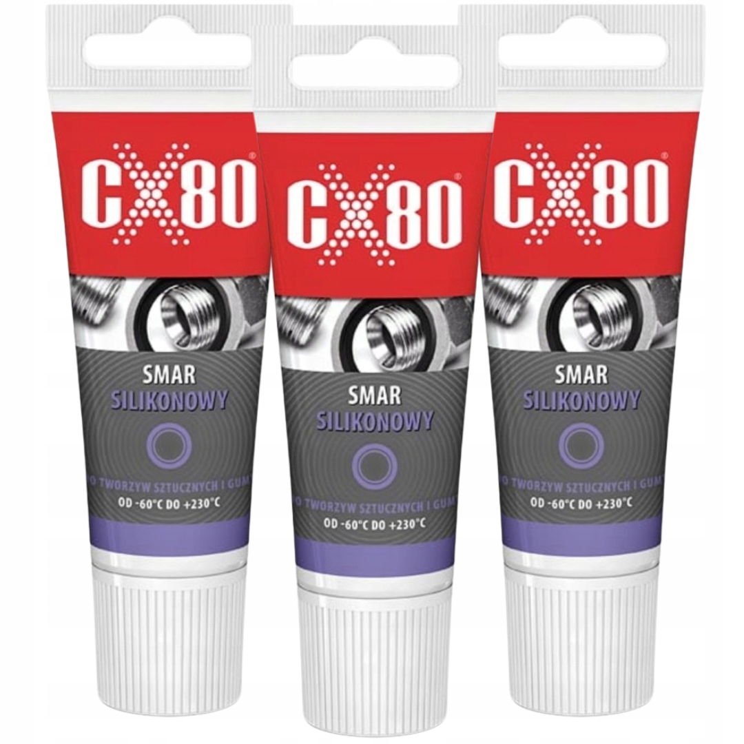 CX80 Smar silikonowy bezbarwny do gumy uszczelek spożywki kranów Nsf 40g x3