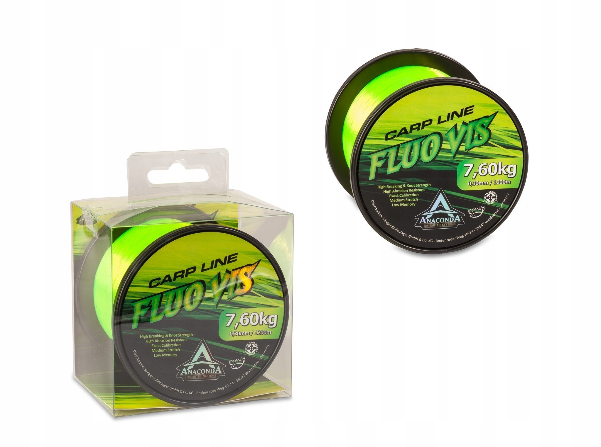 Żyłka Sanger Anaconda Fluo Vis 0,30mm/1200m