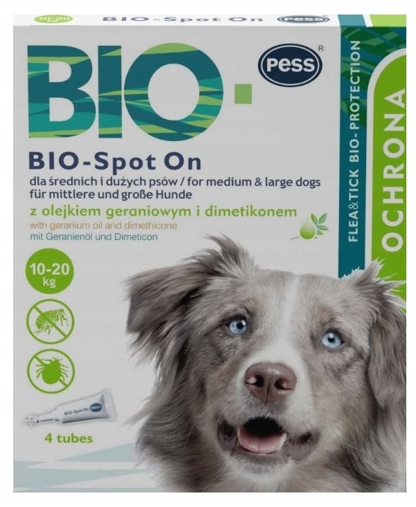 

Krople na pchły kleszcze psa kota 4 szt. 10-20 kg