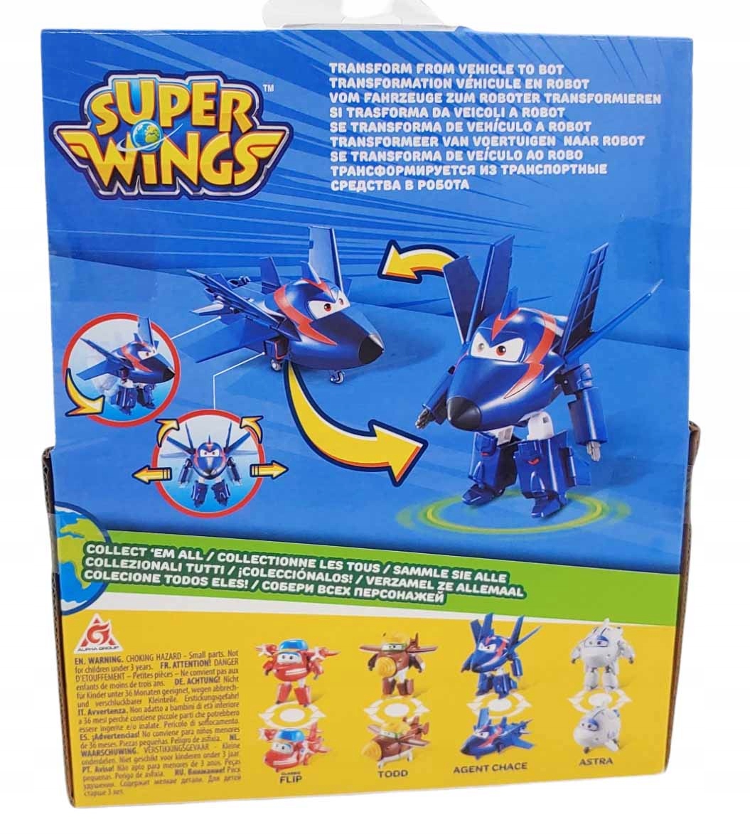 SUPER WINGS ROBOT SAMOLOT TRANSFORMS AGENT CHACE Materiał plastik
