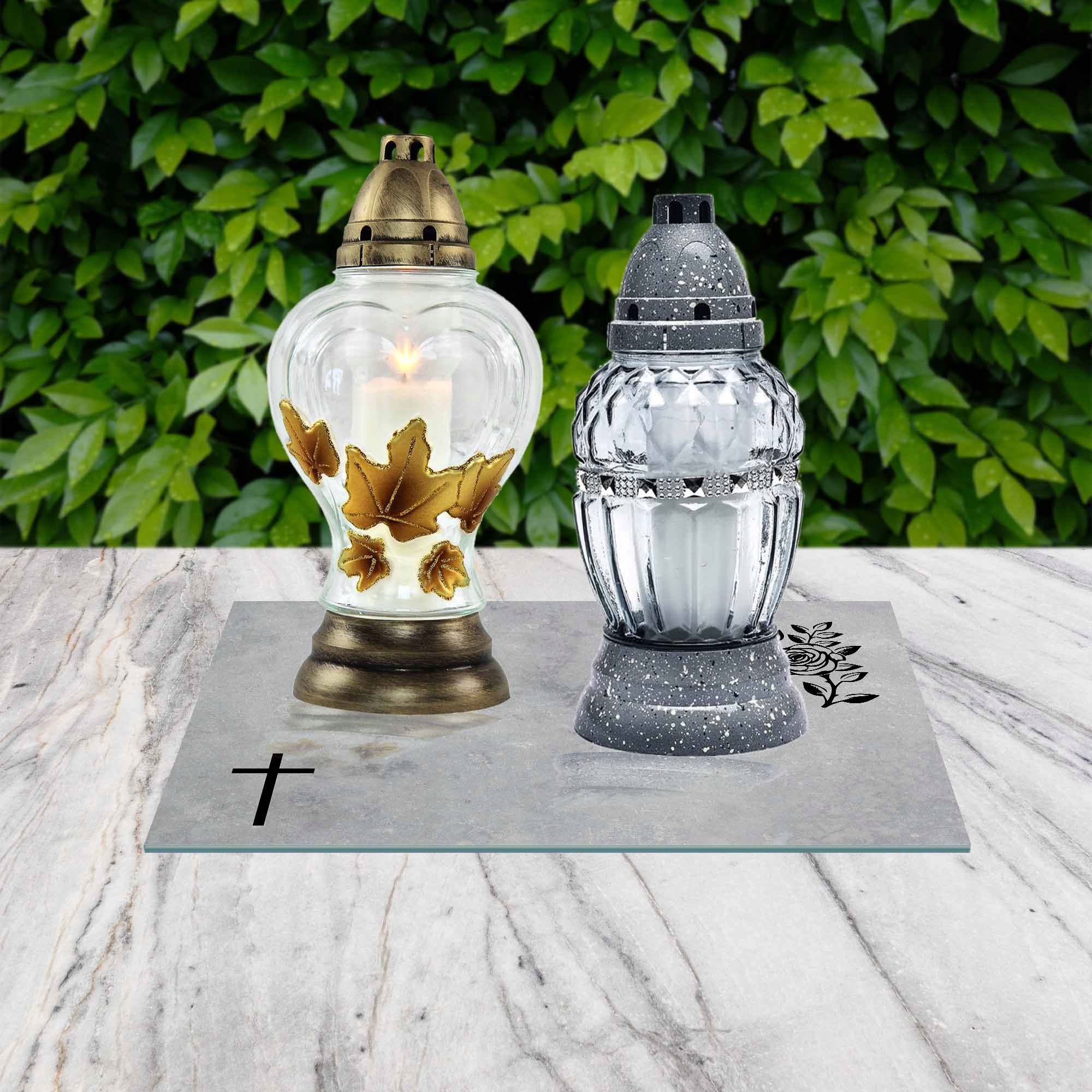 SZKLANA PODSTAWKA POD ZNICZE 40x30cm 497b Wysokość produktu 0.5 cm