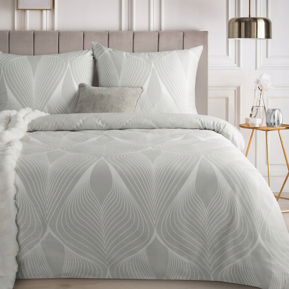 Povlečení Spring 220x200 Eurofirany světle šedá bílá fantazijní