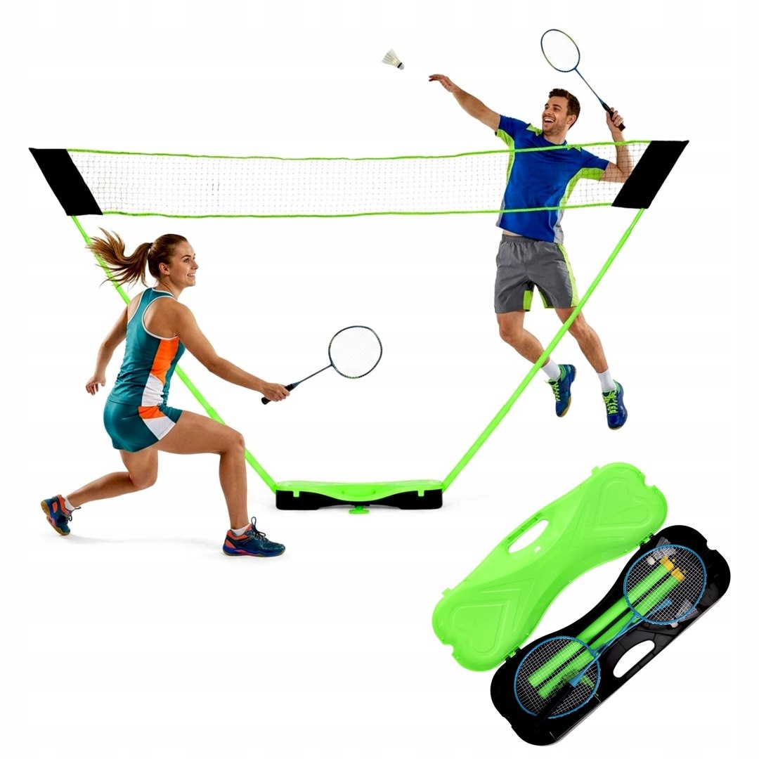 Badmintonový set 300 x 156 cm skládací síť rakety míčky kufr Move