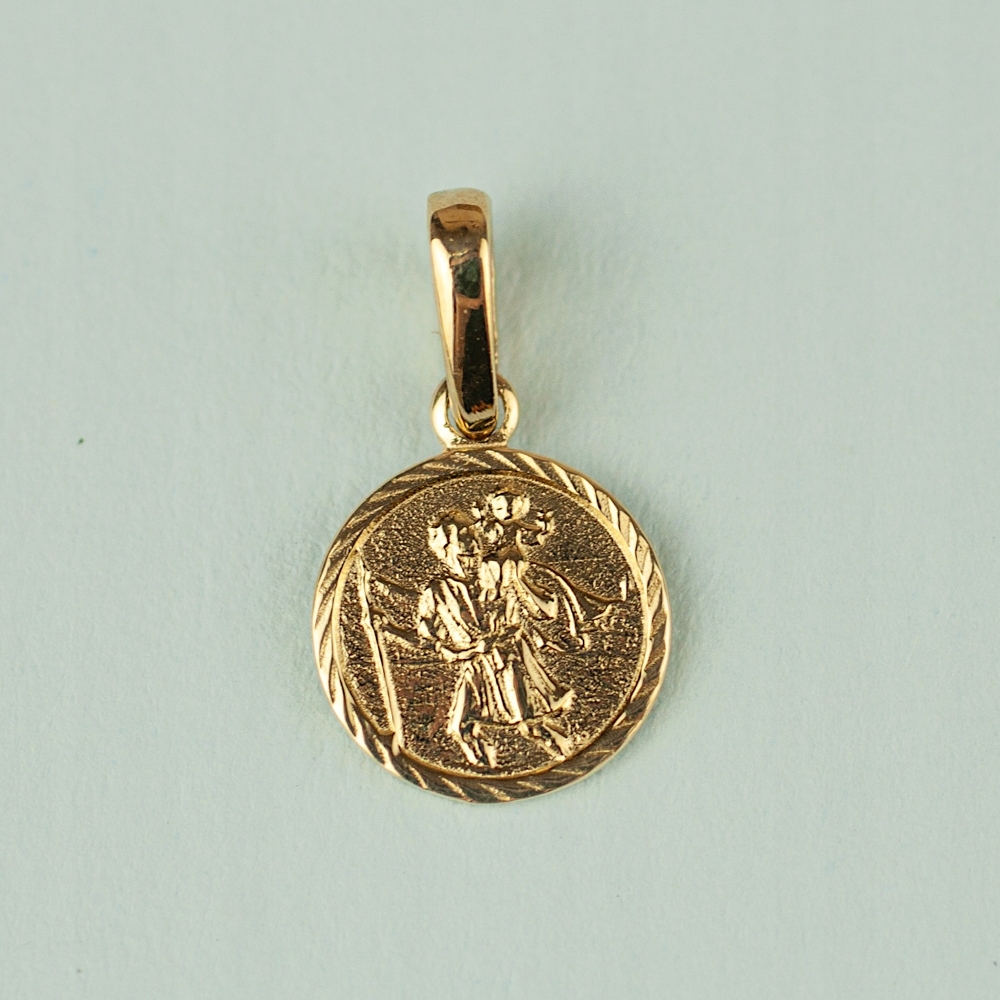 ZŁOTY MEDALIK ŚWIĘTY KRZYSZTOF PRÓBA 585 + GRAWER Marka Medalikowo