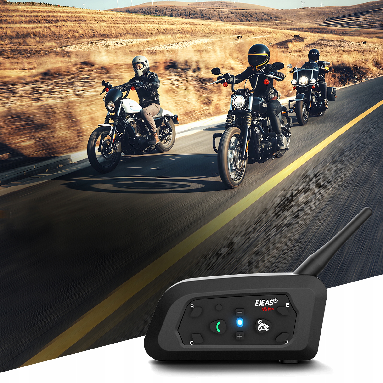 INTERKOM INTERCOM MOTOCYKLOWY EJEAS V6 PRO+ NOWA WERSJA 2024 1200M Model V6 Pro