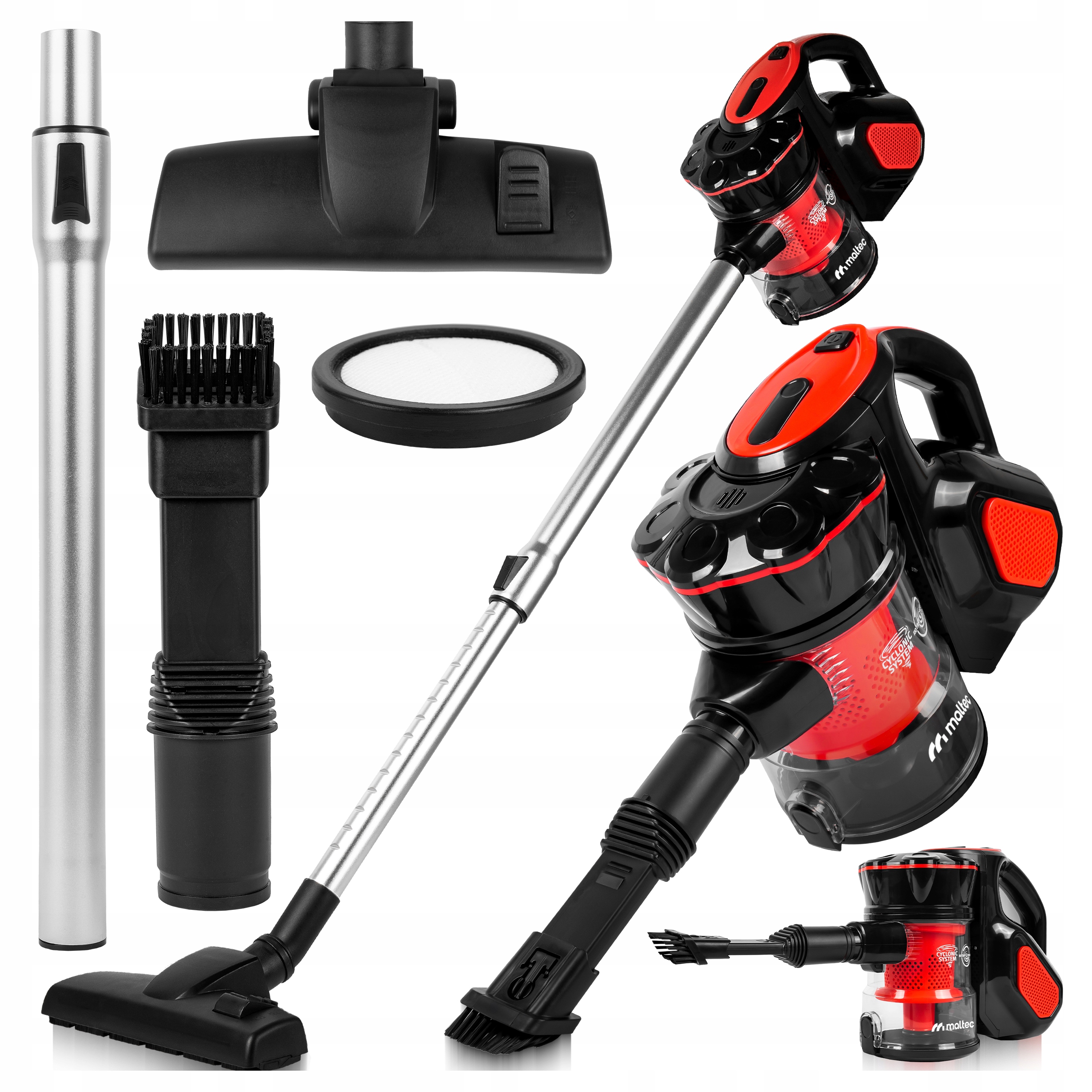 Odkurzacz Ręczny Pionowy Cyklonowy Bezworkowy 600W 5W1 Mały Mocny Lekki