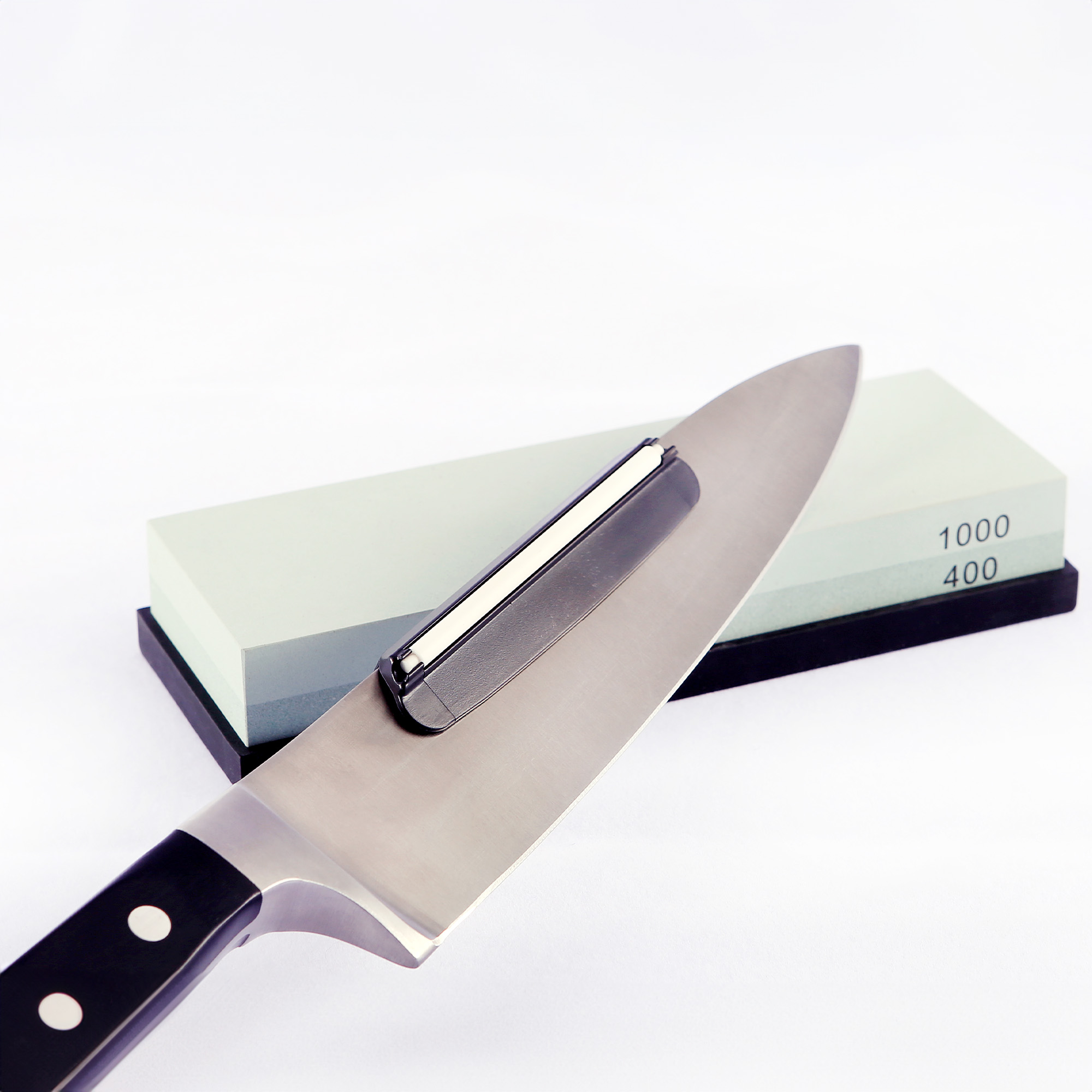 OSTRZAŁKA PODWÓJNY KAMIEŃ SZLIFIERSKI OSEŁKA DO OSTRZENIA + PROWADNICA