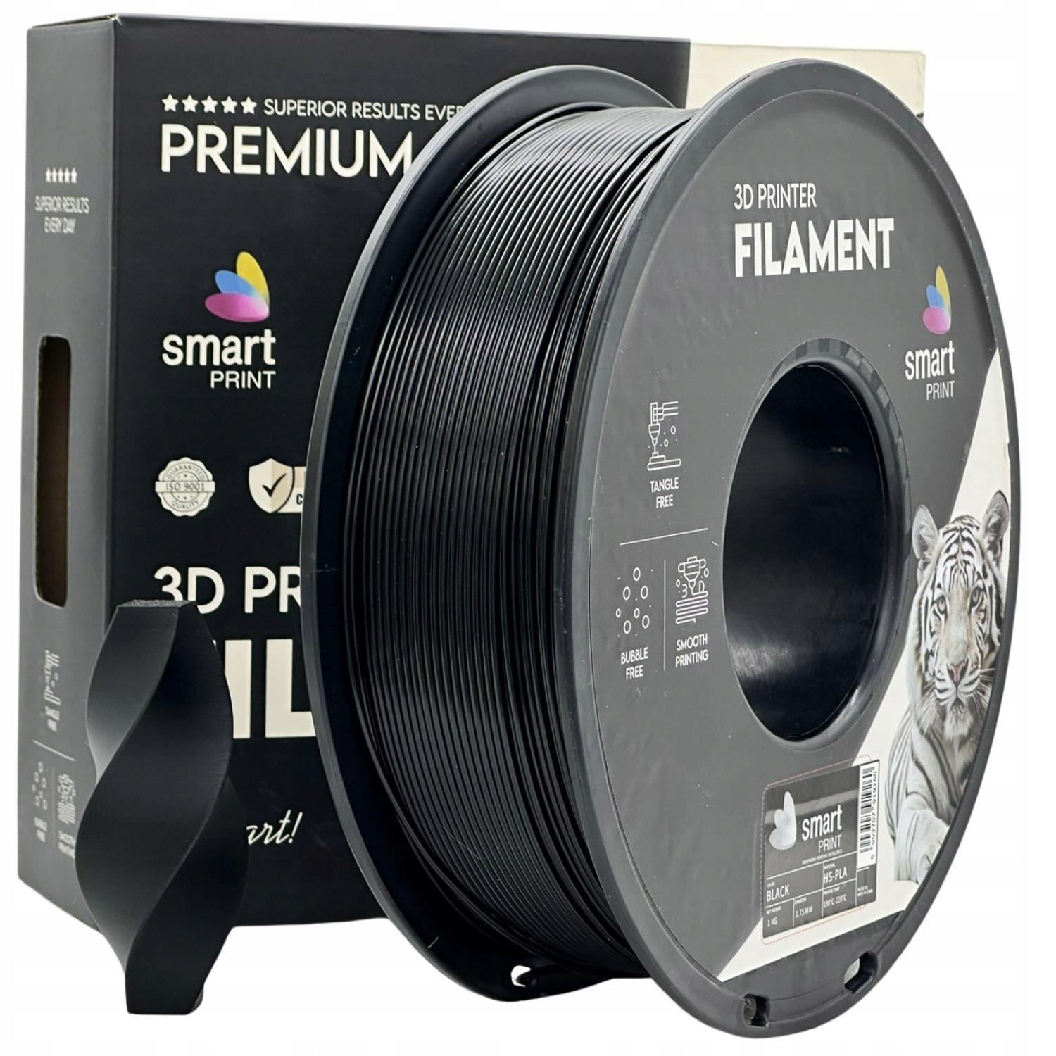 2 x Filament Hs-pla Smart Print 1.75mm 1kg Czarny Black HighSpeed 3D