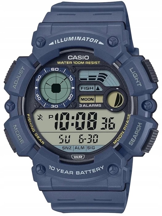 Zegarek Męski Casio Digital Moonphase WS-1500H-2AVEF Box Grawer