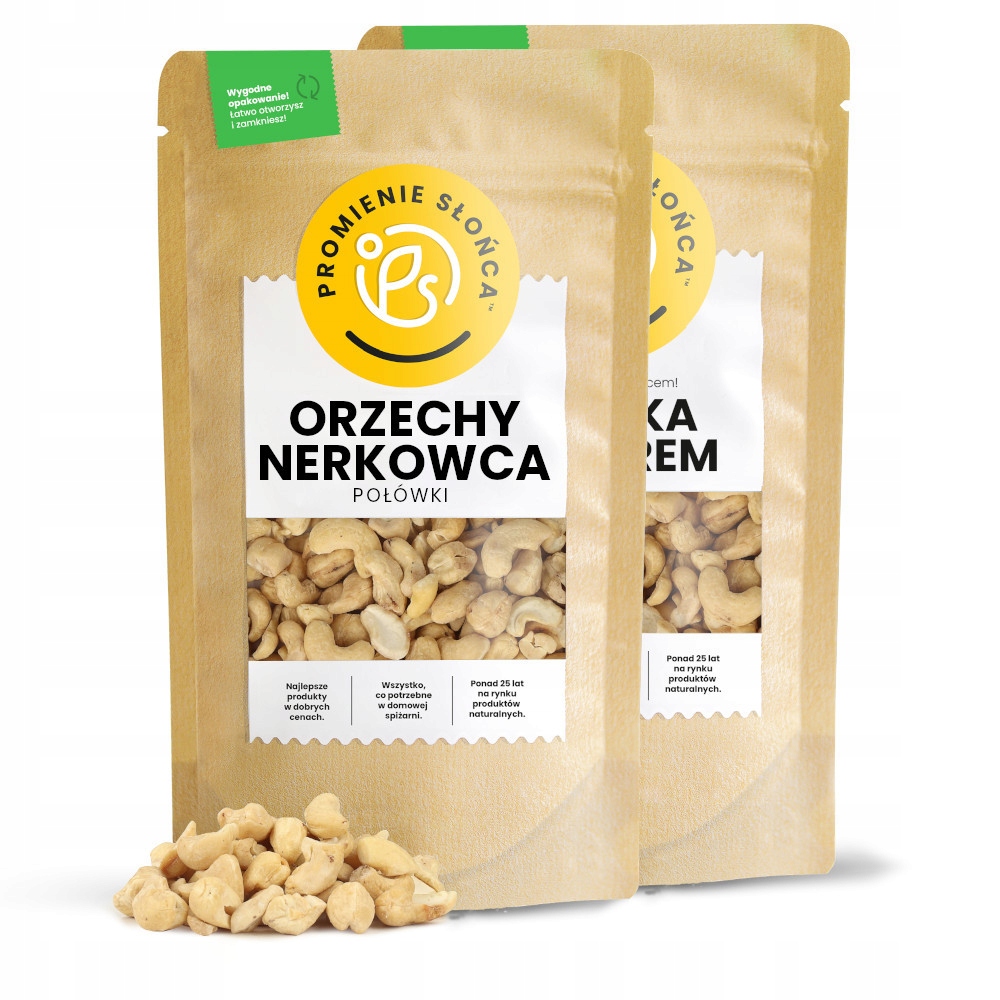 Orzechy Nerkowca Połówki 2 kg Zestaw 2 x 1 kg