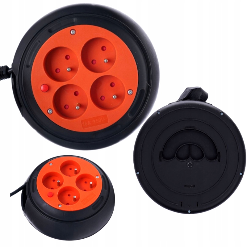 

Przedłużacz Bębnowy Zwijany 6M 4 Gniazda Budowlany