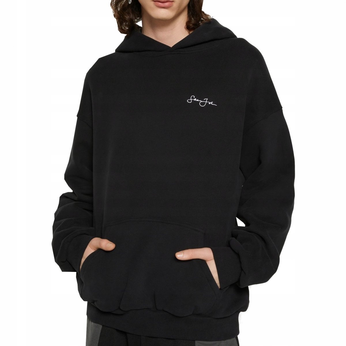 pánská mikina černá mikina s kapucí Sean John s logem na zádech, velikost XL