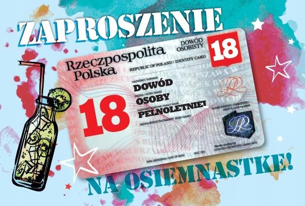 

Zaproszenie zaproszenia na Osiemnastkę 18 urodziny