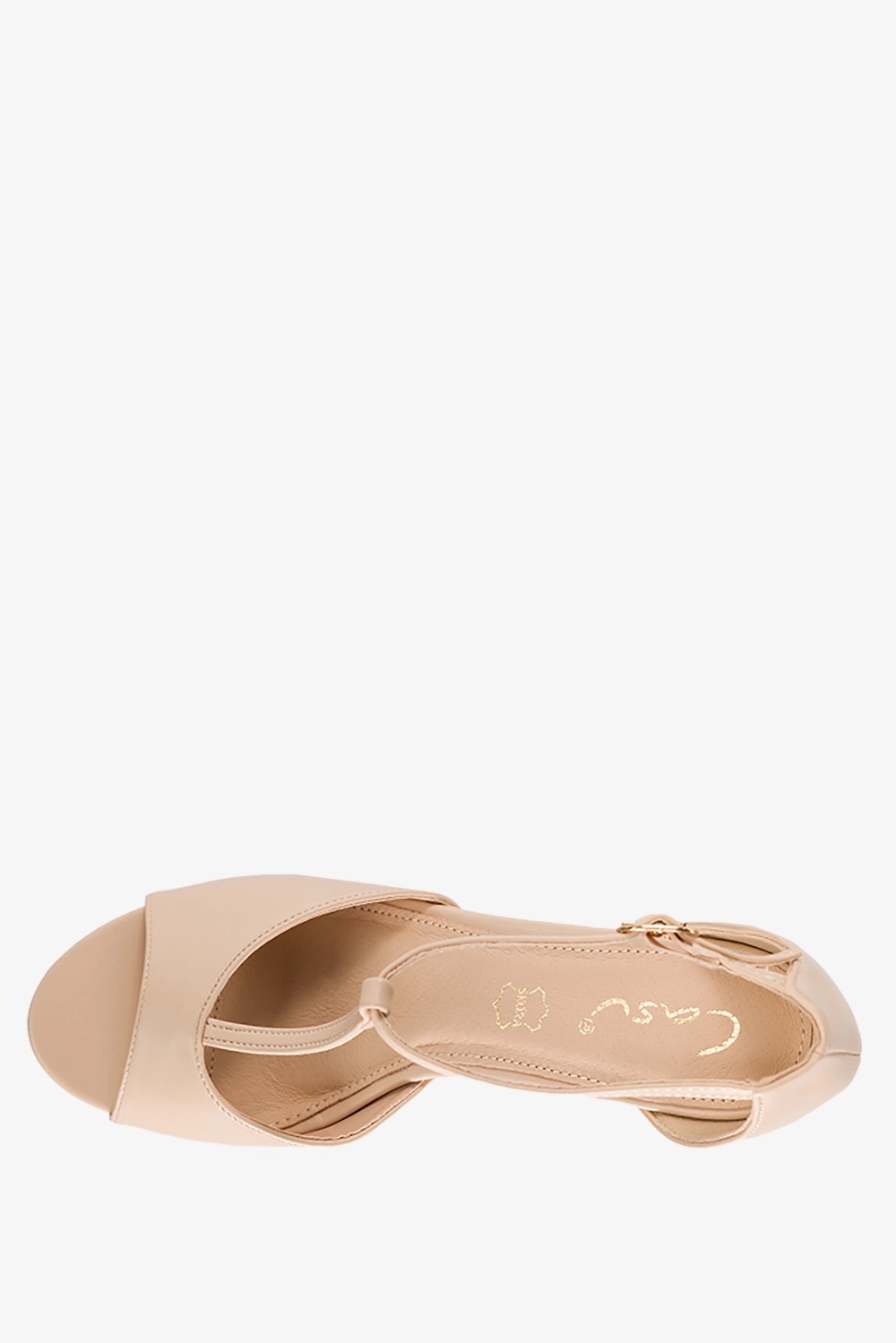 SANDAŁY DAMSKIE NA OZDOBNYM SŁUPKU PASEK TBAR Z OZDOBĄ STABILNE LEKKIE r 40 Długość wkładki 26 cm