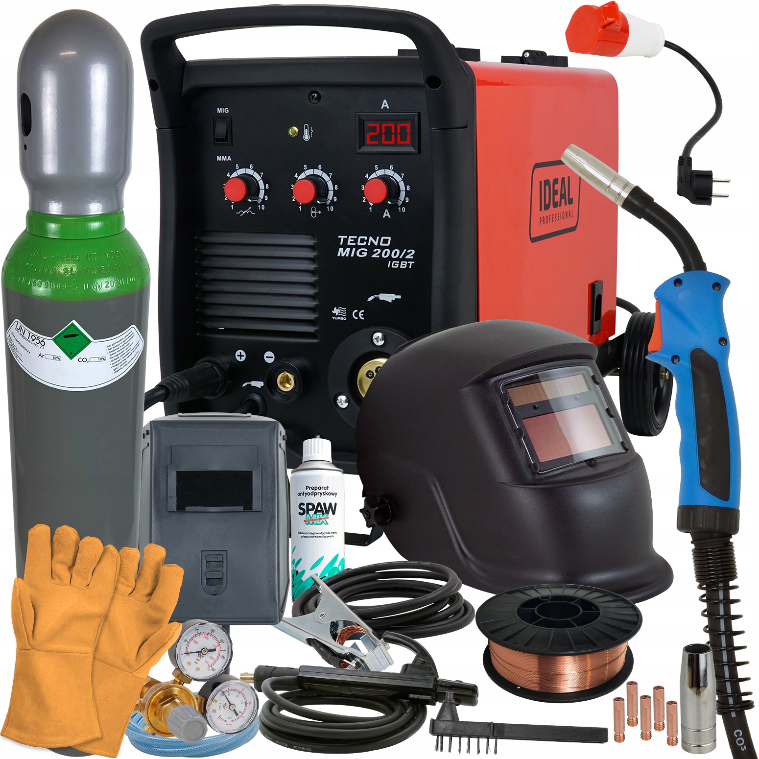 Сварочный аппарат 2в1 MIGOMAT IDEAL MIG 200 A MMA комплект