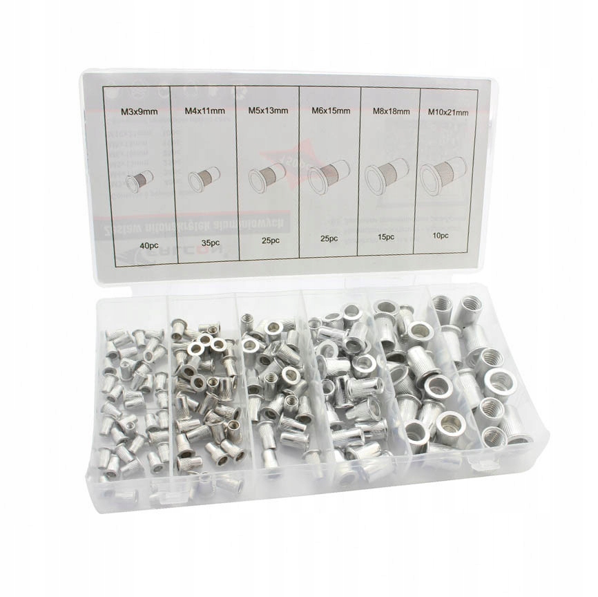 

Zestaw Nitonakrętek Aluminiowych M3- M10 150SZT