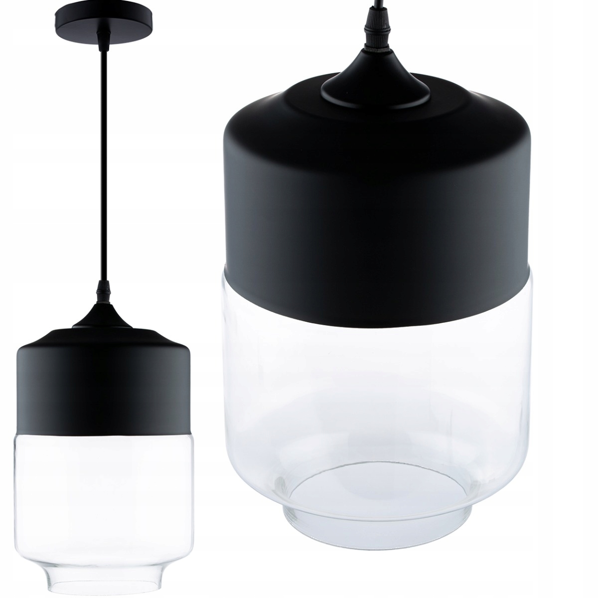 

Lampa wisząca Zwis szklana Słoik Nad Stół 1xE27