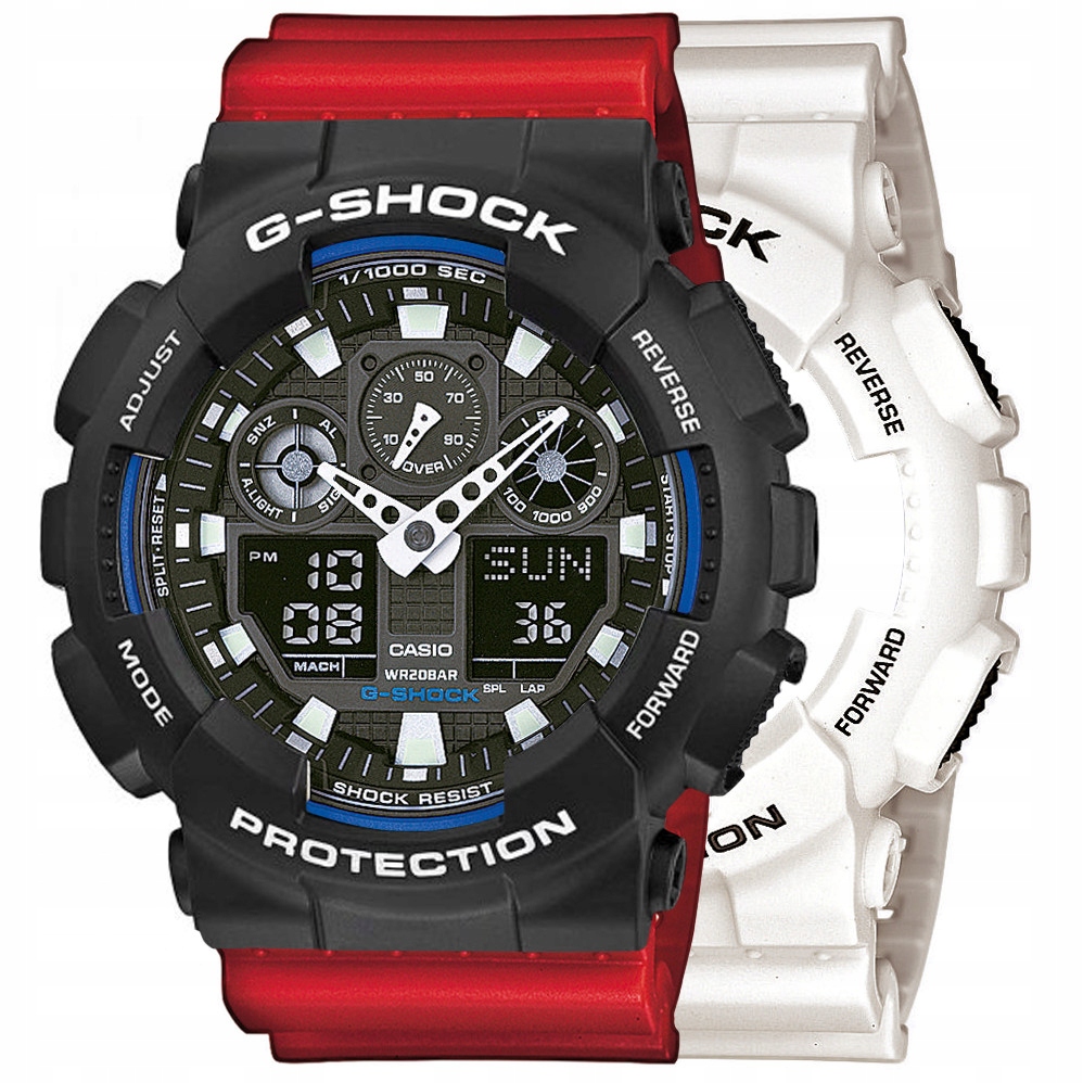 Sada G-shock GA-100B-7AER Černá Červená