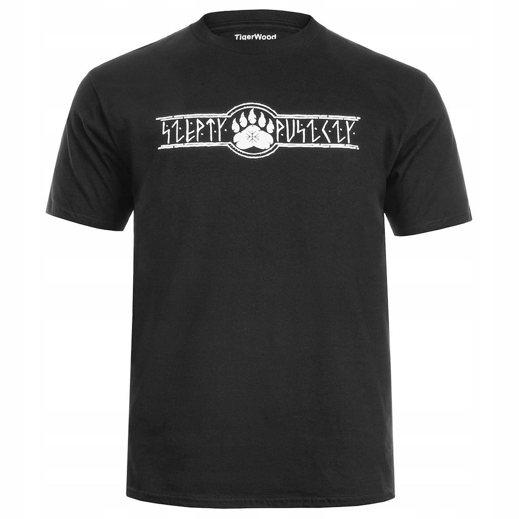 Koszulka męska bawełniana T-Shirt TigerWood Szepty Puszczy Czarna XL