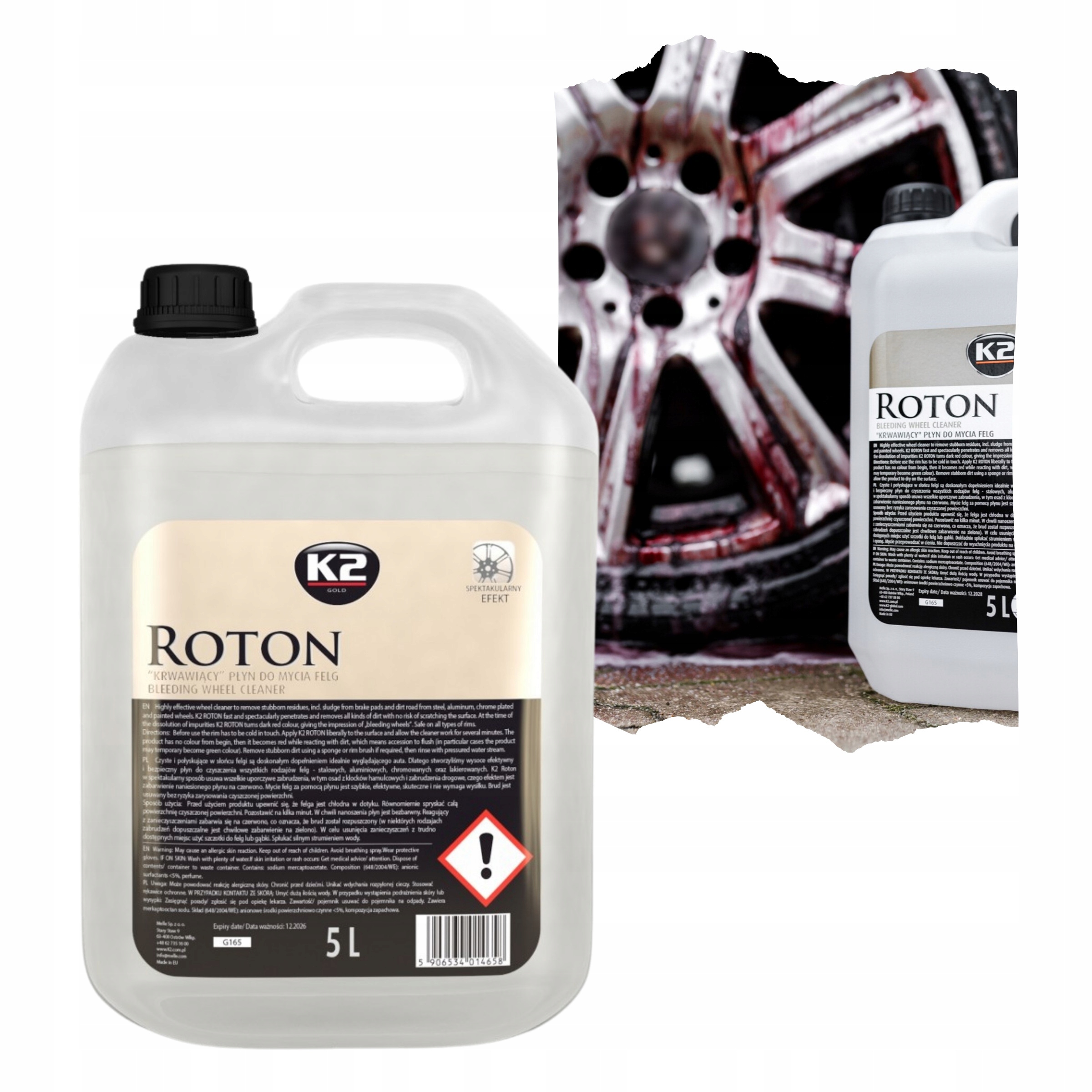 Płyn Deironizer K2 Roton 5L Do Mycia Czyszczenia Czerwona Krwawa Felga