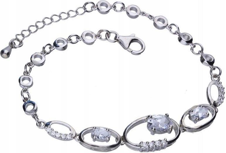 Stříbrný náramek 925 s velkými zirkony 8,50 g pro ni, módní vzor dárek