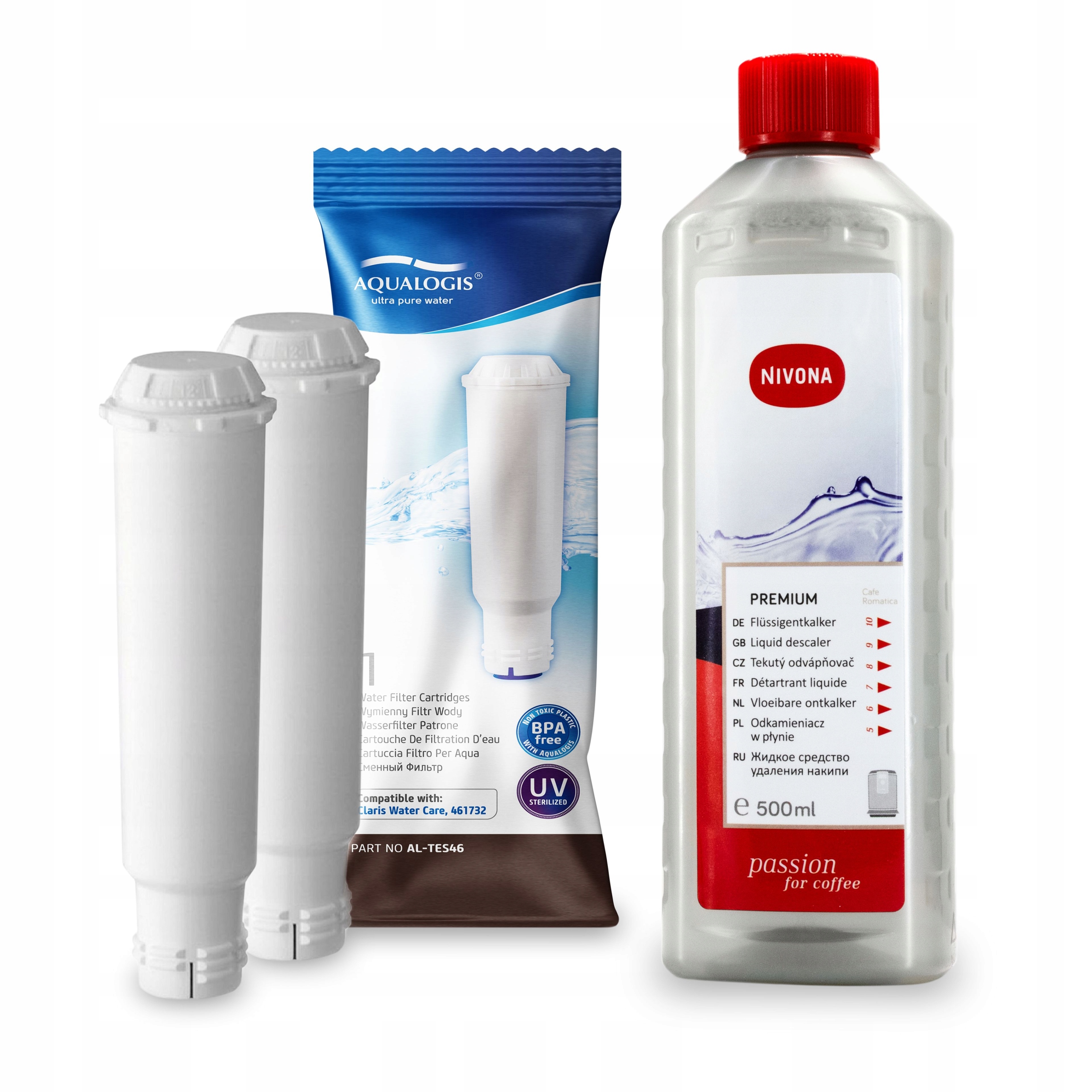 Zestaw Nivona, Aqualogis AL-TES46 2szt, NIRK703 Odkamieniacz 500ml