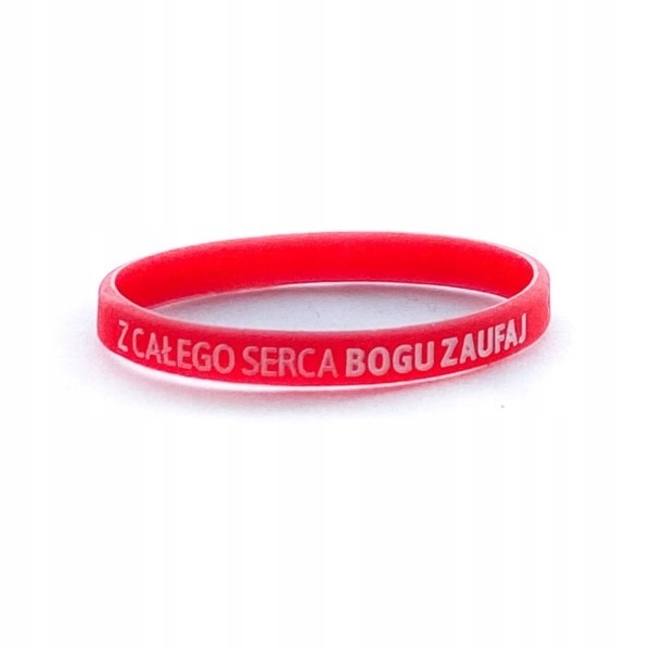 Opaska silikonowa dzieci - Z całego - czerwona wąska