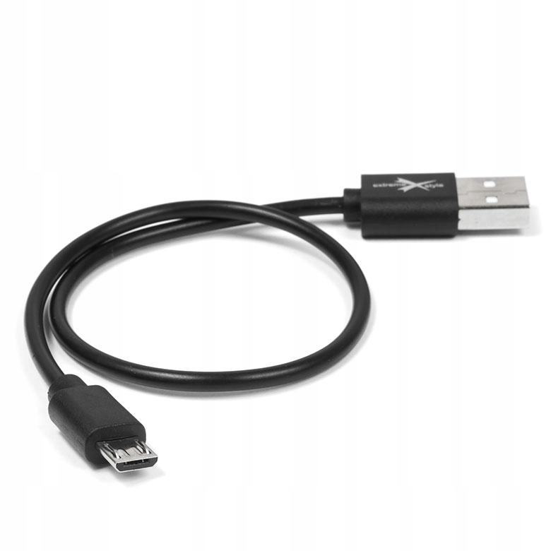 

Krótki Czarny Przewód Usb micro Usb 30cm