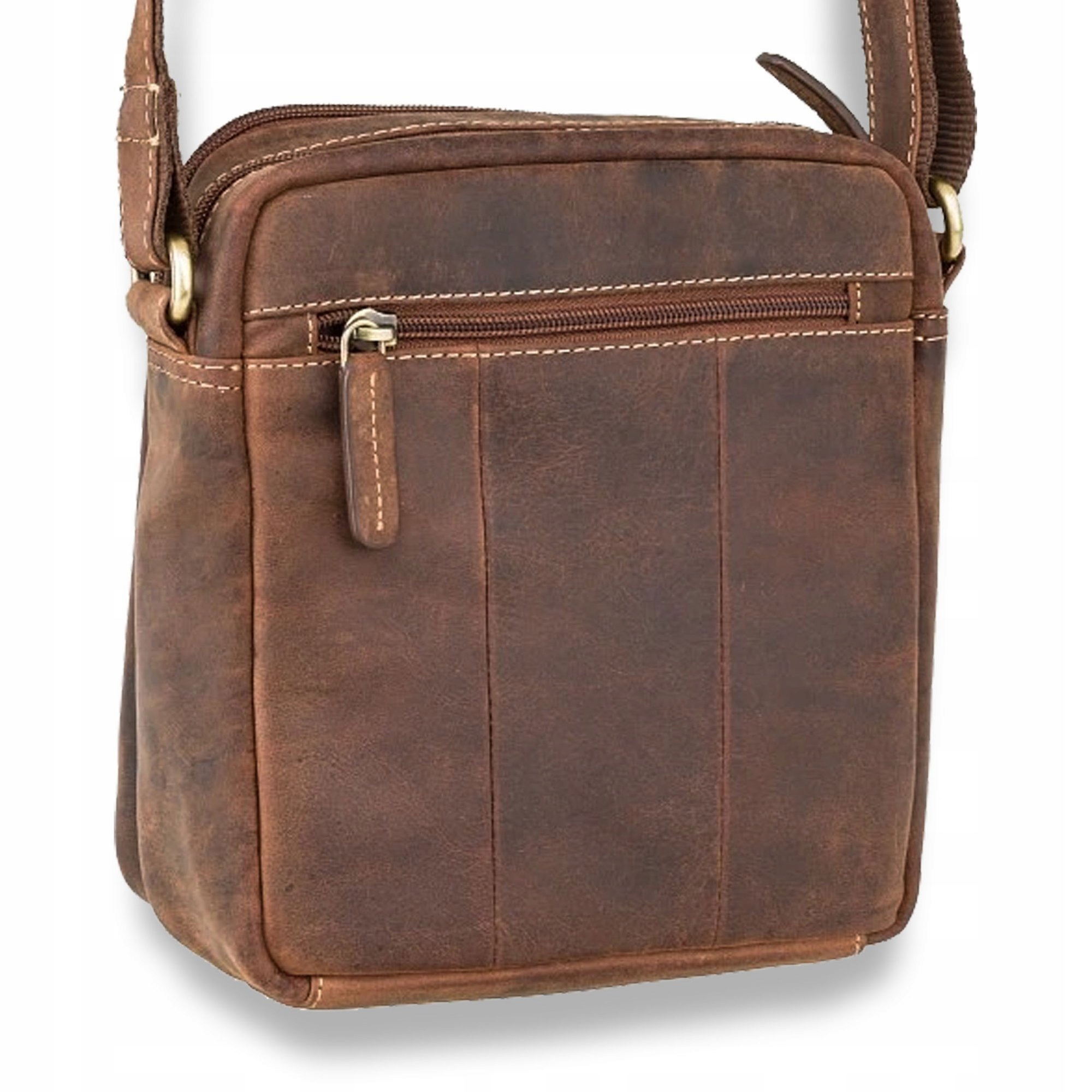 Pánská kožená kabelka Přes Rameno Visconti Přírodní kůže Světle hnědá S-8