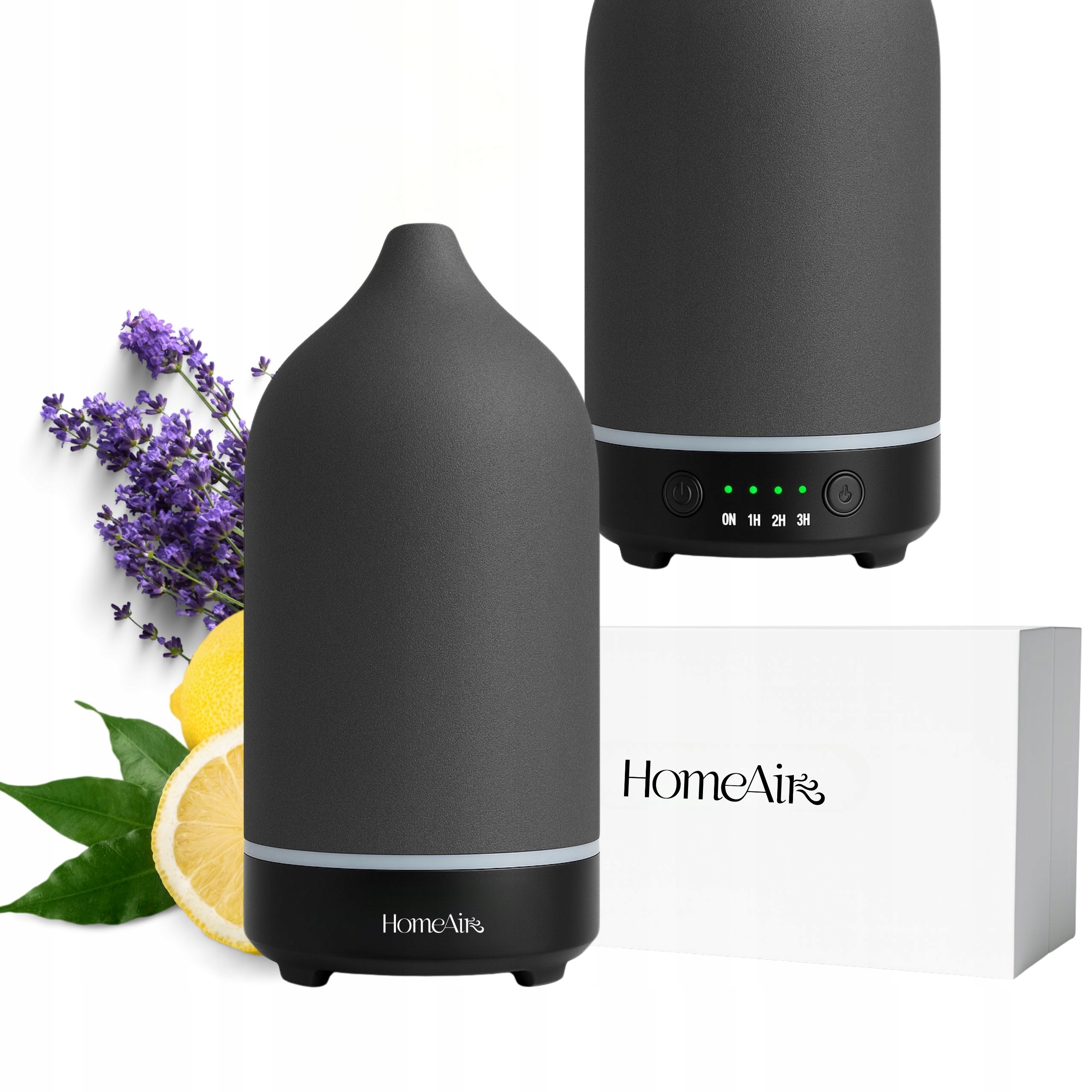 Zvlhčovač Vzduchu Difuzér Vůně Keramický Aromaterapie Černý Lampička 7 barev