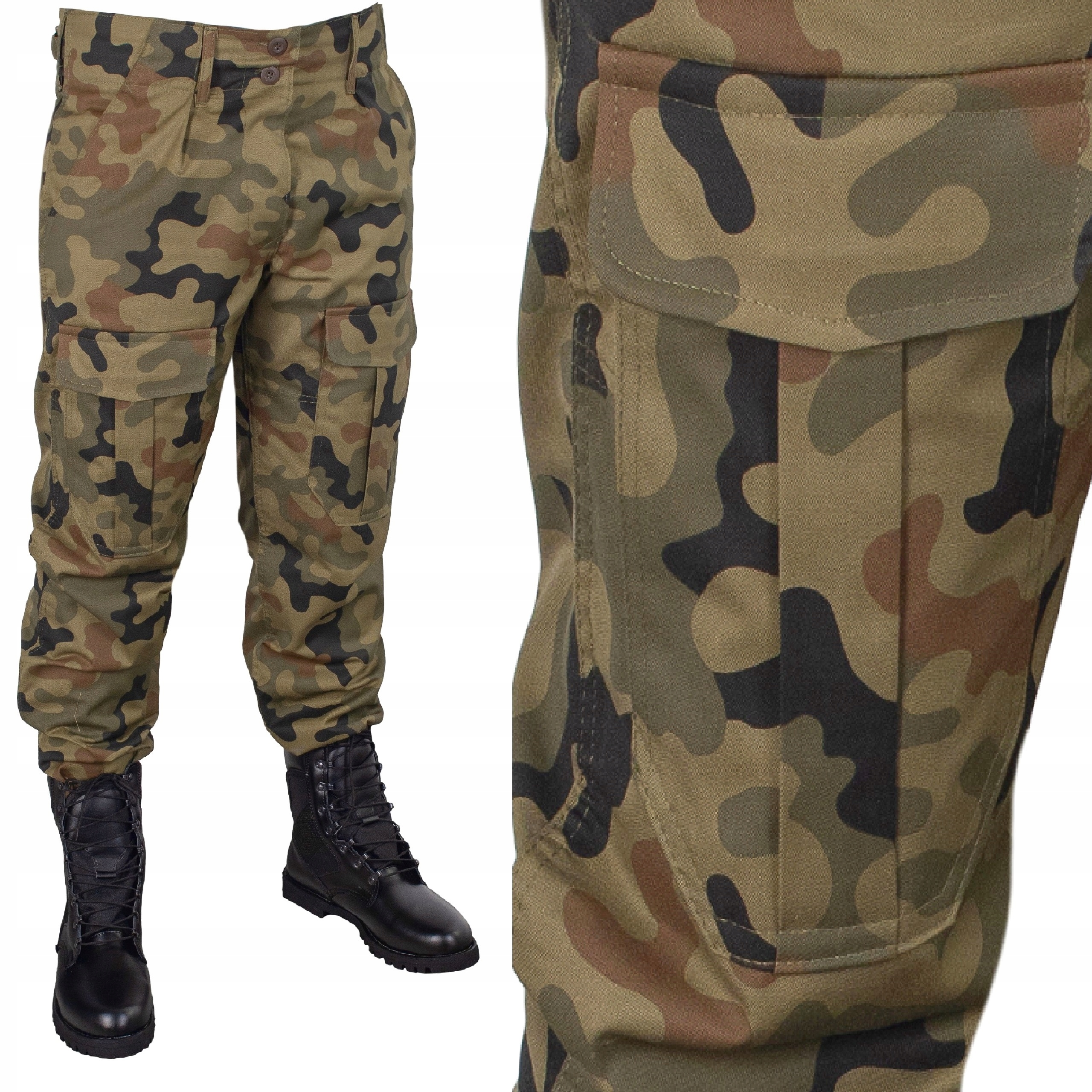 

Spodnie Wojskowe Bojówki Polskie Moro Mocne r XL