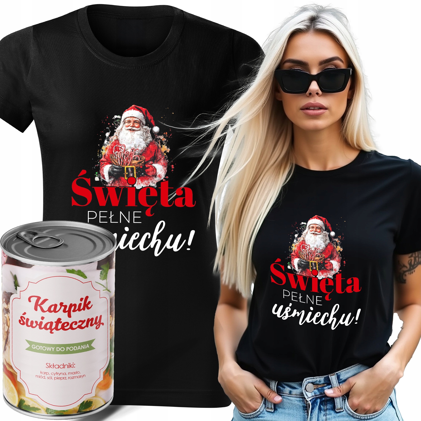 Tričko Tričko V Plechovce, Černé, Dárek K Vánocům Pro Dámy Smile Vel S