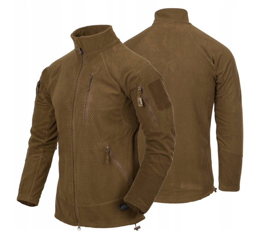 Bluza Polarowa Helikon-Tex Alpha Tactical Coyote Grid Fleece Taktyczna XXL
