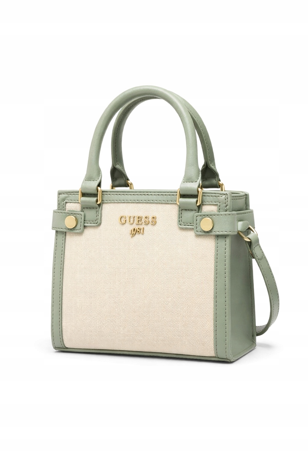 Guess Kufříková Kabelka S Koženým Rámem A Zlatým Kováním 16x15x5 I3B