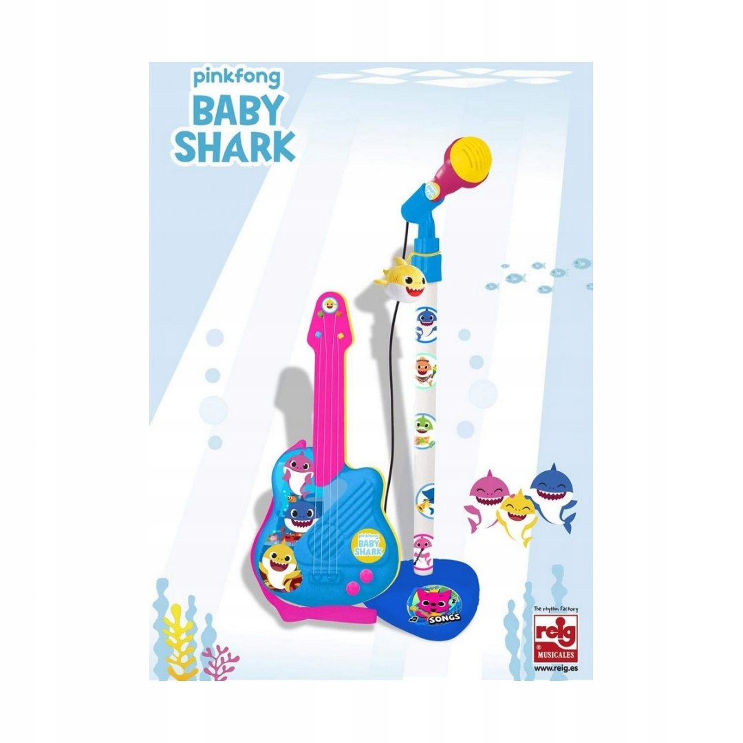 

Gitara Dziecięca Reig Baby Shark Mikrofon Niebiesk
