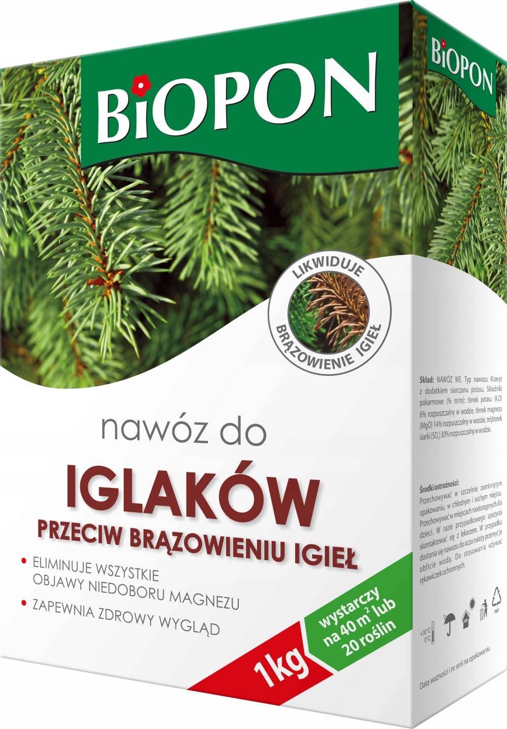 

Nawóz do iglaków przeciw brązowieniu Biopon 1KG