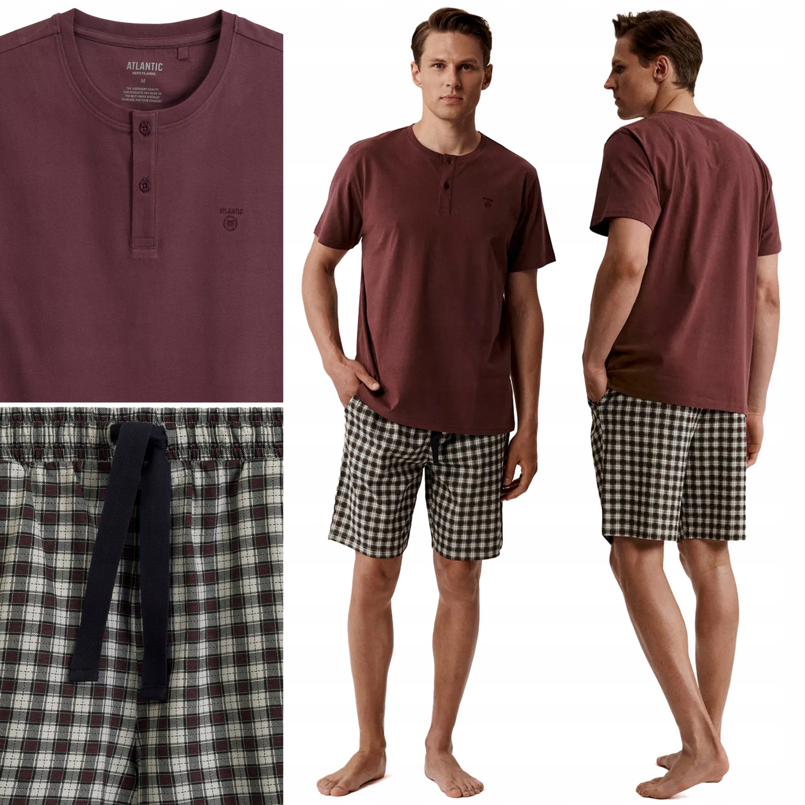 Pánské Pyžamo Atlantic NMP-397 Pyžamový komplet krátký bavlněný M