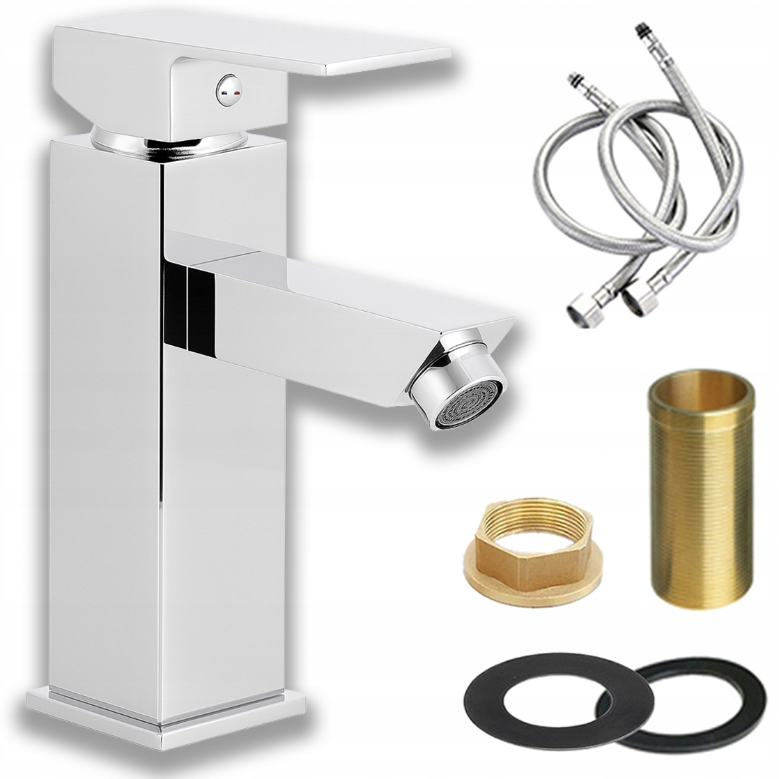 Umyvadlová Baterie Čtvercová, Chrom, Moderní, Do Koupelny