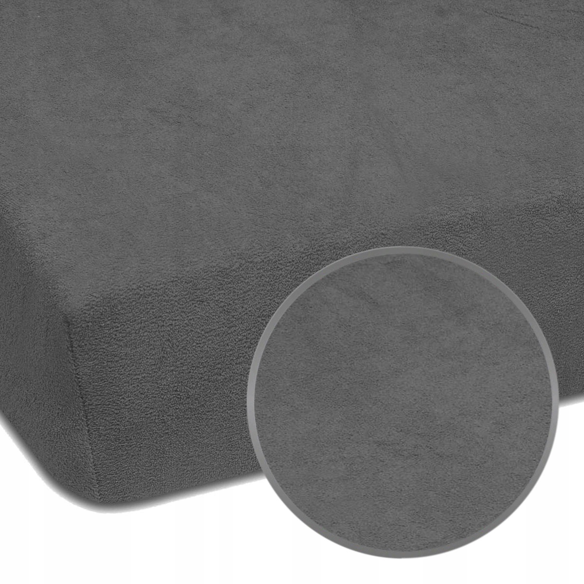 

Prześcieradło 90x180 cm frottowe grafitowe ciemne