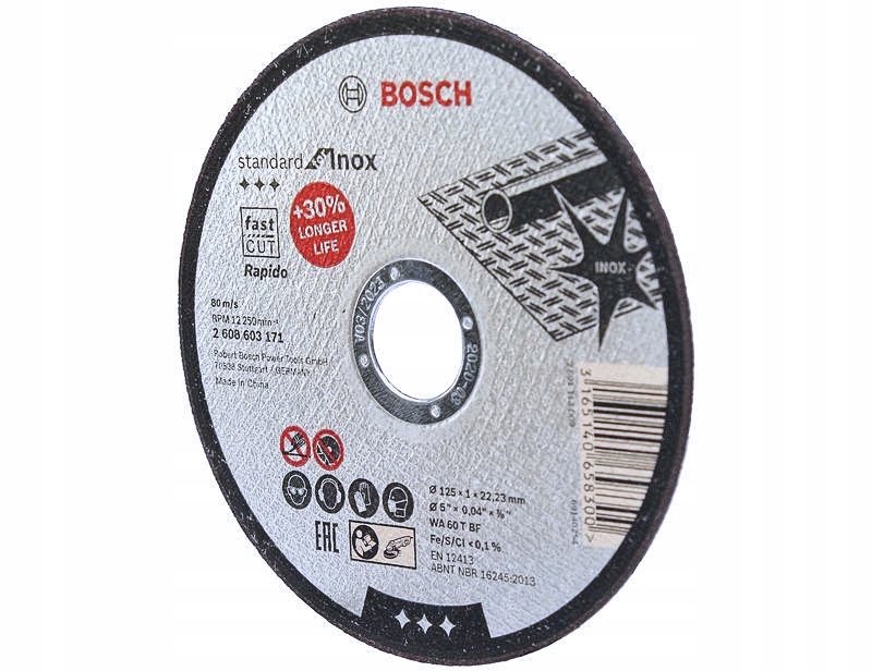 TARCZA KORUNDOWA DO STALI NIERDZ. 125/1,0mm BOSCH Marka Bosch