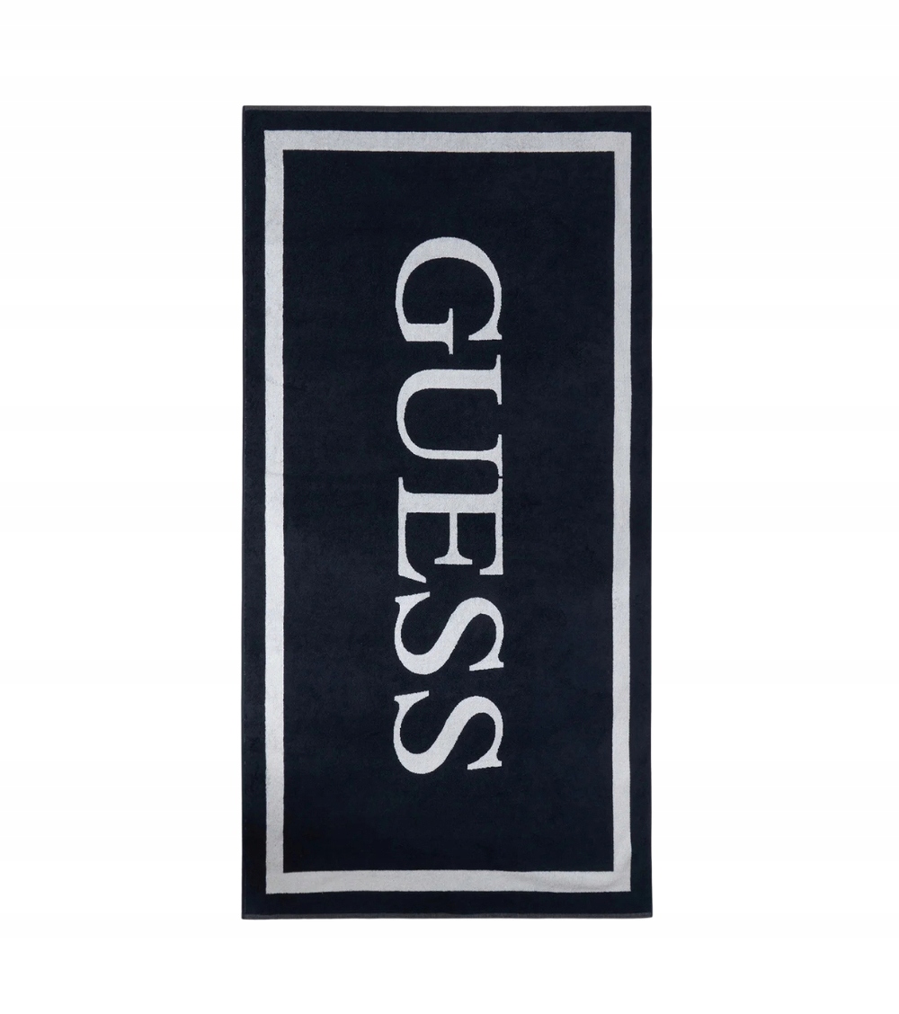 Guess Černá dámská bavlněná osuška 100x180 s logem Jacquard
