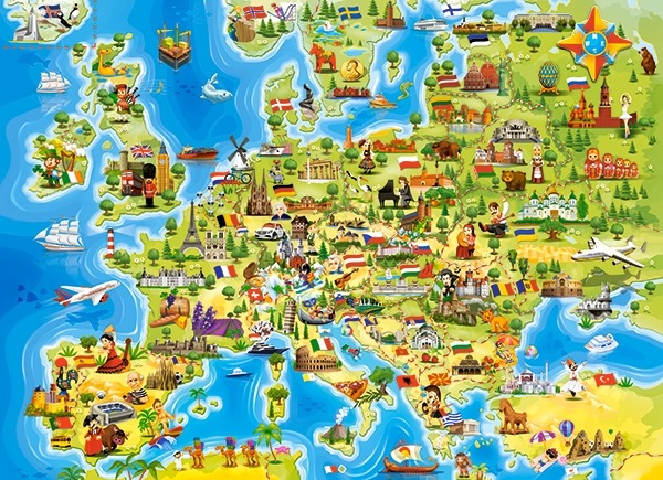 

Puzzle Układanka Mapa Europy 6+ 100 El Castor