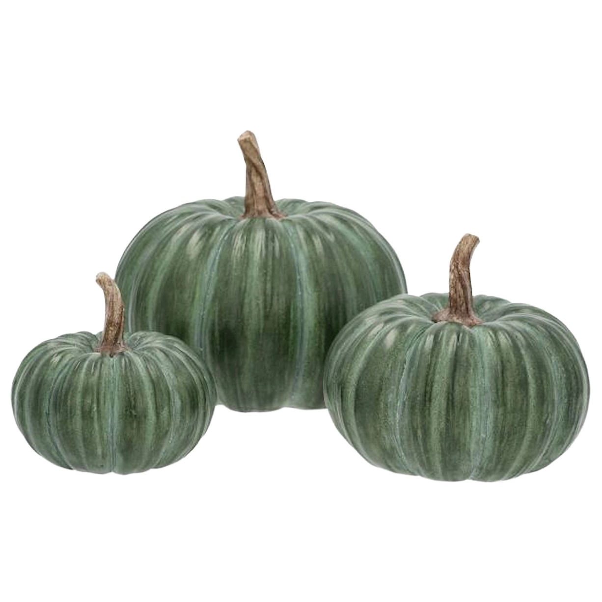 Figurka Dýně 3 ks Zelená Na Halloween Podzim Terasa 26 cm Vysoká Ozdobná