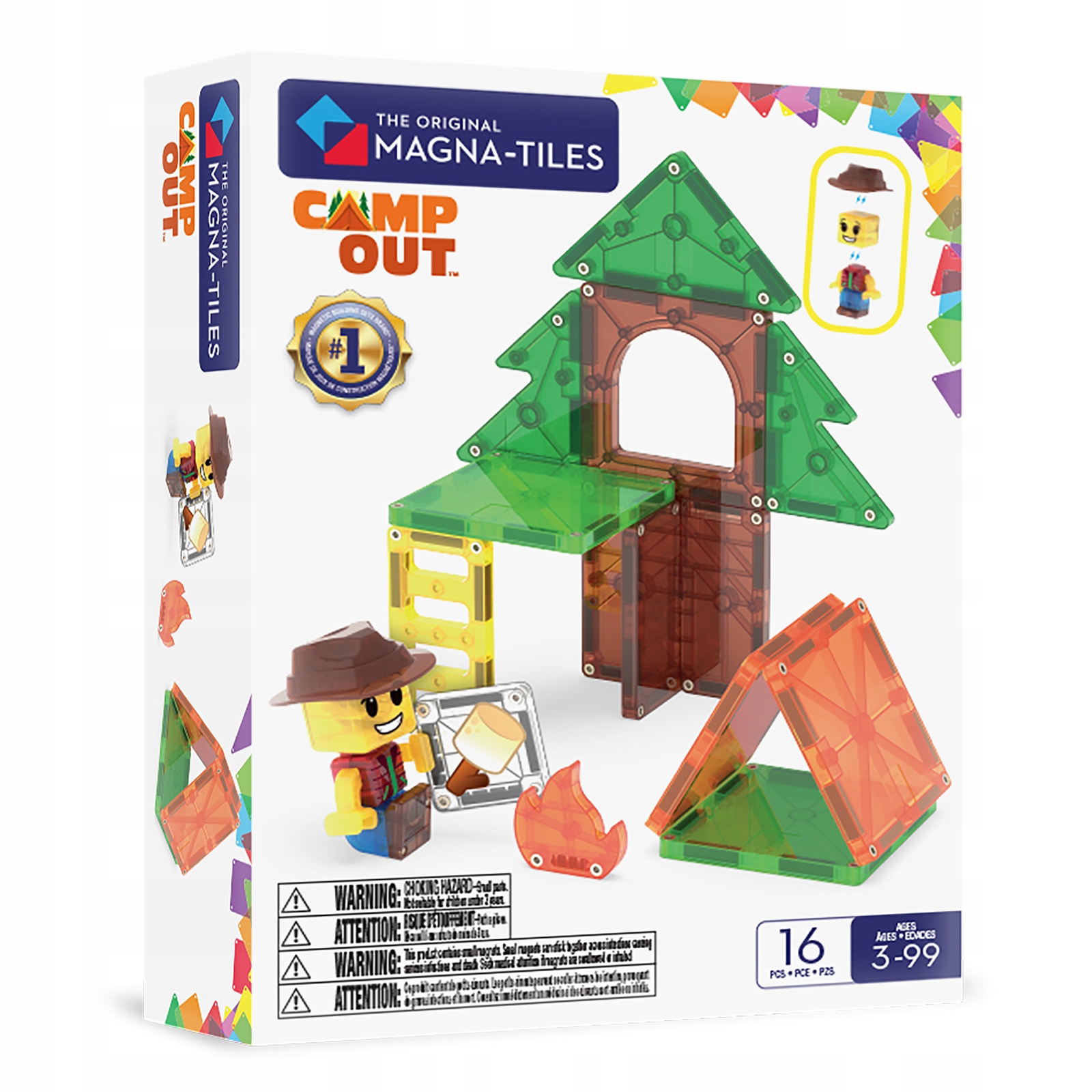 Magna-tiles Klocki Magnetyczne konstrukcyjne 3D Camp Out 16 el. Kamping