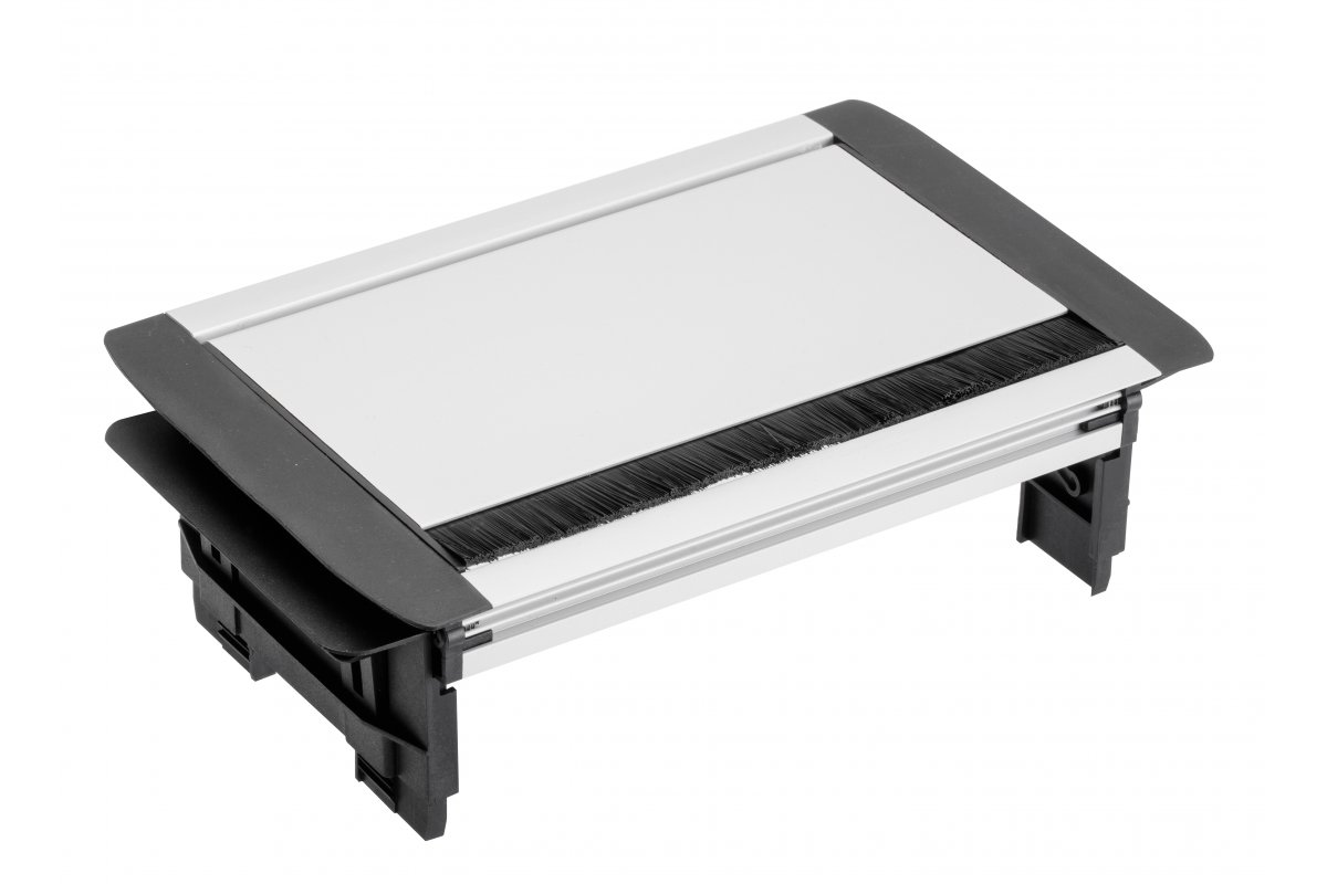 Prodlužovací kabel pro průchodku, zapuštěná stolní zásuvka 3x230V, hliník