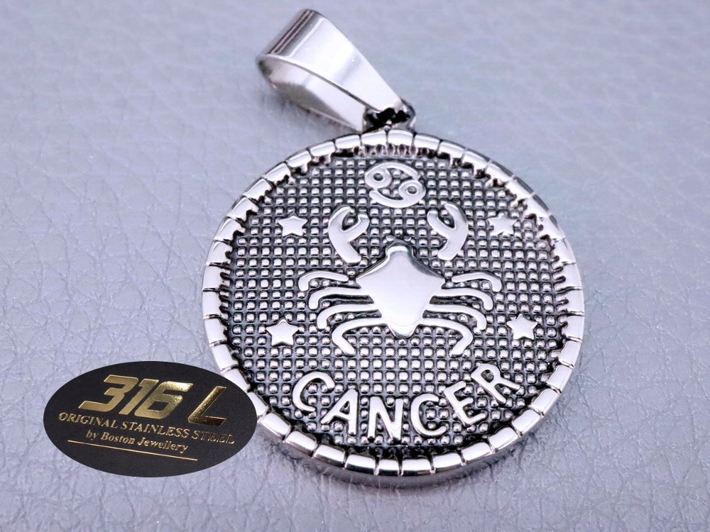 SREBRNY MEDALIK MEDALION ZNAK ZODIAKU RAK 316L Marka Boston Jewellery