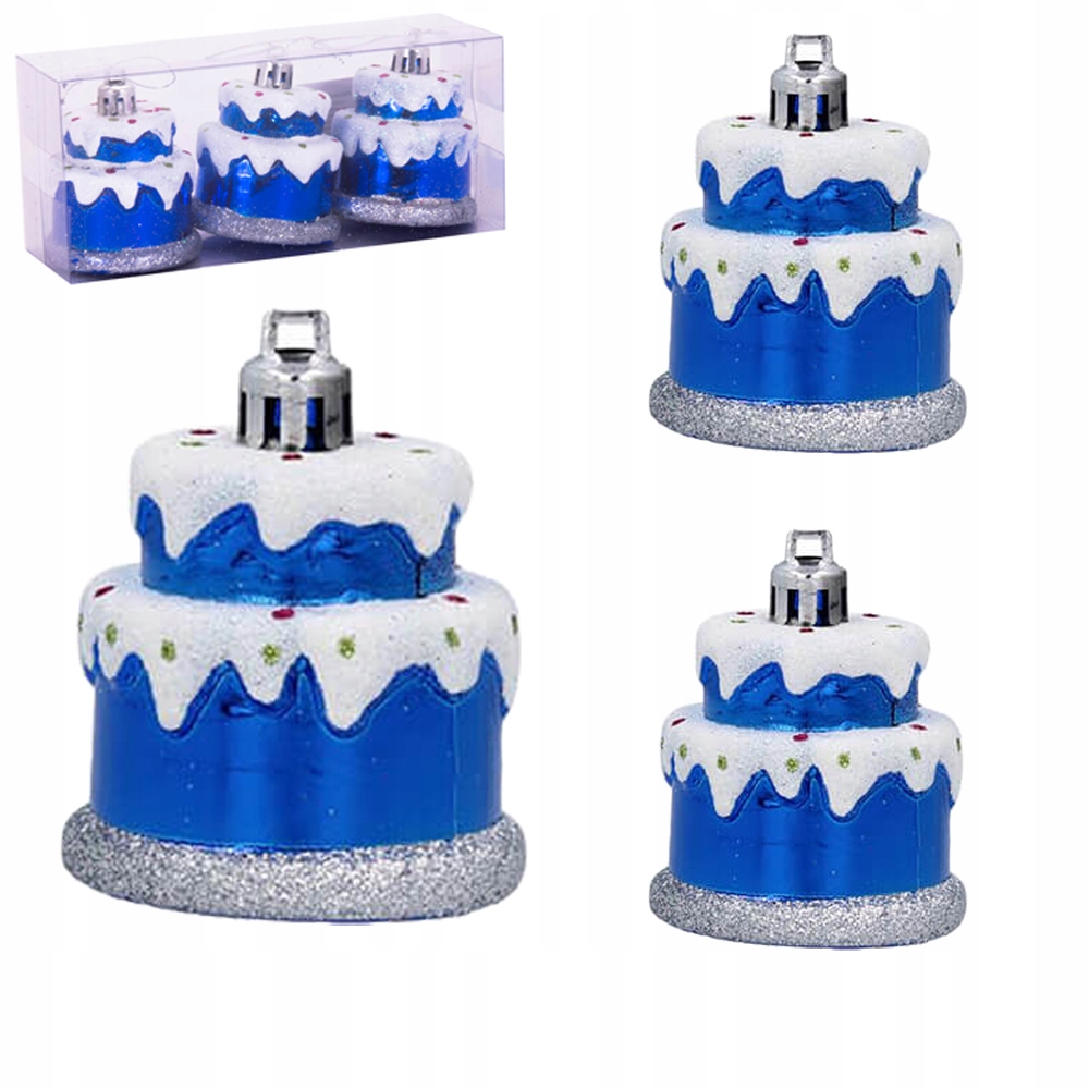 

Zawieszka choinkowa Tort bombka 5 cm kpl. 3 szt.