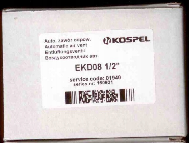 Automatyczny odpowietrznik 1/2'' czarny Kod producenta 01940