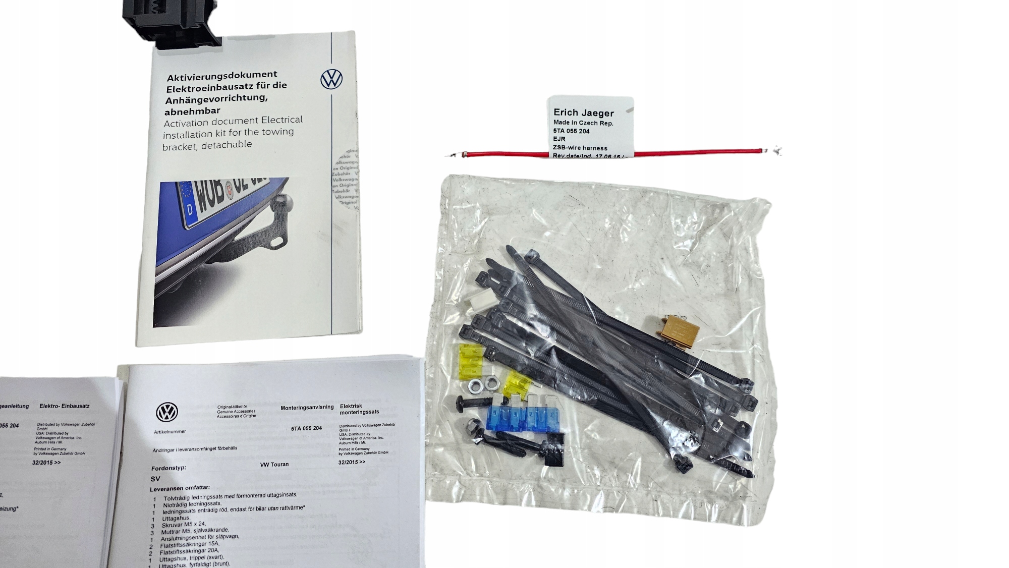 INSTALACJA WIĄZKA MODUŁ STEROWNIK HAKA VW TOURAN II 5TA055204 5Q0907383L Rodzaj 13 PIN